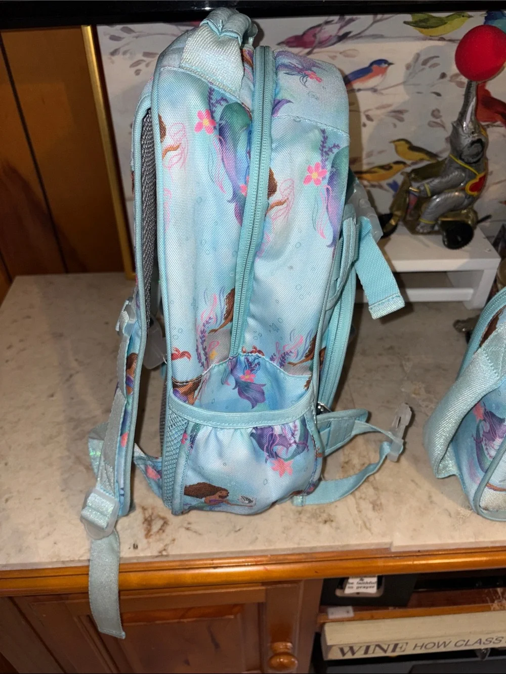 Kids Mermaid Backpack and Lunch Bag - Light Blue